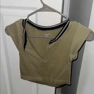Women's Olive Crop Top
